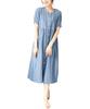 ON NISHIKI Maternity Short Dress with Nursing Premium Combed Double Long Nursing Nightgown Size Pajamas, Summer, Sleeve, Opening, 100% Cotton, Yarn,