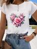 (Asian Size) Short Sleeve T-shirts Clothing Fashion Print  T Female Butterfly Sweet 90s Casual Women's Top Graphic Tee
