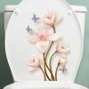 Flower Toilet Stickers Bathroom Seat Cover Sticker Self-Adhesive Removable Waterproof Pvc Sticker Refrigerator Posters