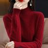 Women's Autumn and Winter Fashionable Sweater Tops Loose Half Turtleneck Sweater Thickened Knitted Bottoming Shirt
