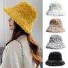 Winter Faux Fur Fluffy Bucket Hats Women Outdoor Thick Warm Hat Soft Furry Fisherman Cap Girl Fashion Panama Sun Cap