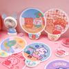 Creative Collapsible Summer Cool Fan Cute Cartoon Portable Handheld Round Pocket Mini Electric Fans for Outdoor Travel