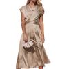 Summer Women's Lace Satin Sleeveless Dress Temperament Elegant Light Evening Dress