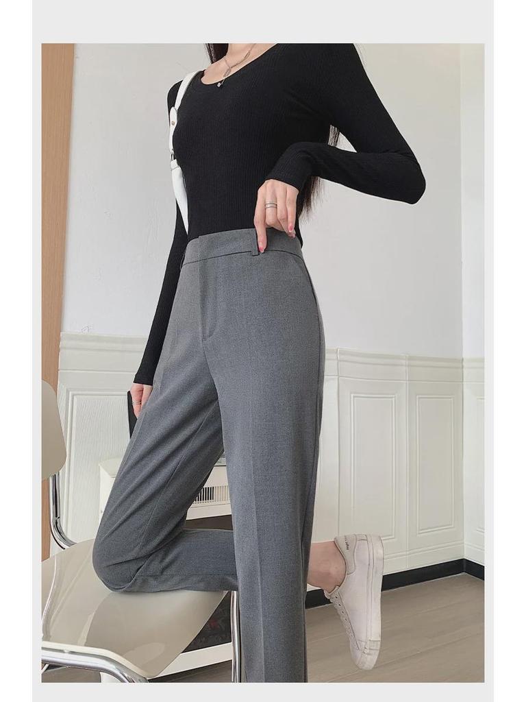 Women's High-Waist TR Suit Pants - Slim, Straight, Smart Casual for Spring To Autumn