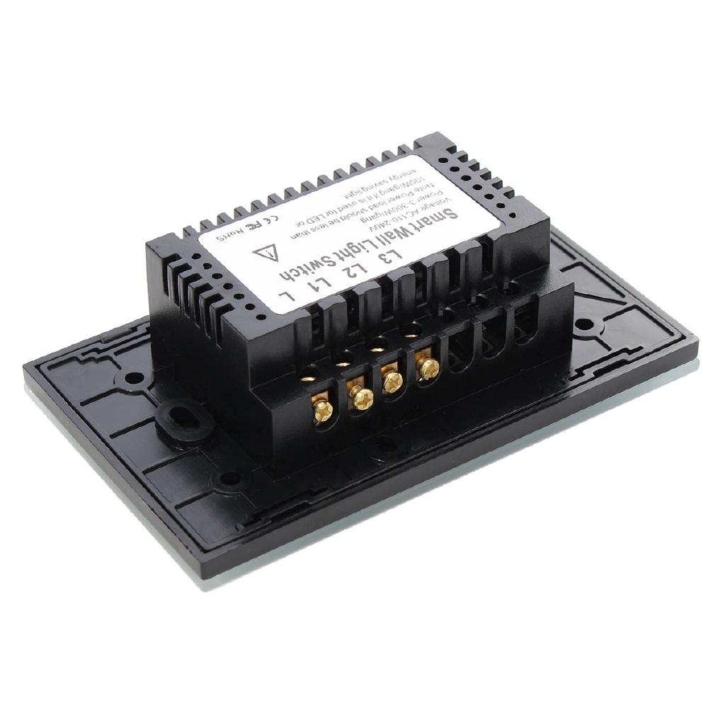 3 Way ABS Panel Smart Wall Light Switch Wireless Touch Control Light Switch 3 Gangs 120x70x40mm