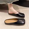 Fashion Square Toe Flats Mules Shoes Women Slippers Summer Slingback Sandals 2024 New Fashion Casual Flip Flops Zapatillas Female Slides