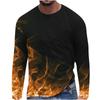 New Flame Men's Long Sleeve 3D Printed T-shirt Loose Men's and Women's Spring and Autumn Casual 3D T-shirt Long Sleeve Round Neck Top
