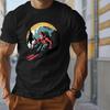 New Summer Men's Fashion T-shirt Personality Skiing Printed Men's T-shirt Top