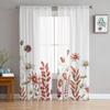 Thanksgiving Autumn Wild Flowers Voile Curtains For Bedroom Tulle Window Curtain For Living Room Sheer Curtains Blinds Drapes