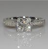 Four-Claw Princess Cut Zircon Ring: Elegant Simple Bridal Fashion