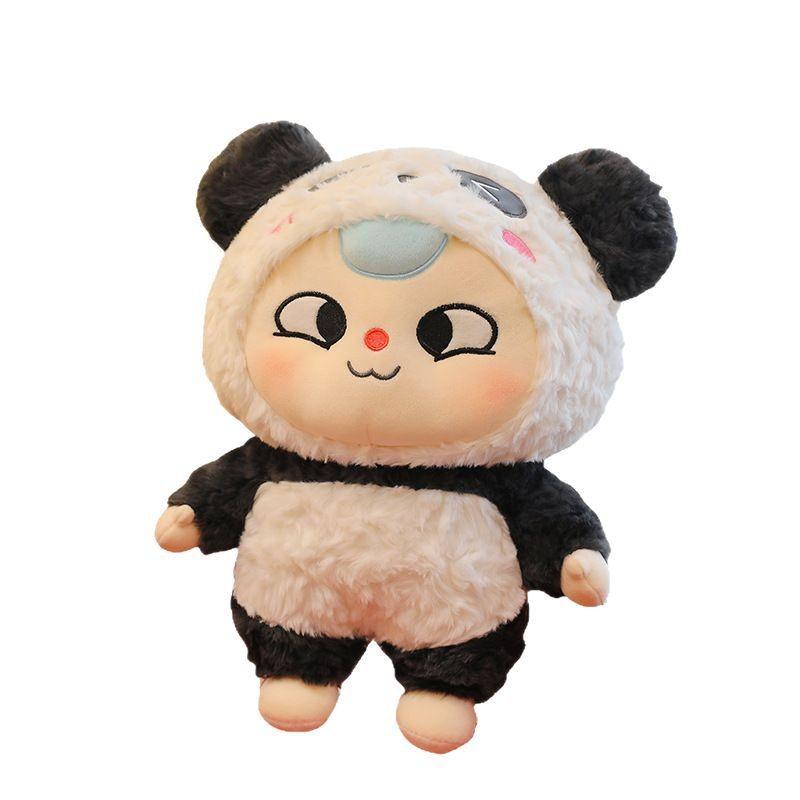 Baby Three Plush Toy Transform Into Panda Pig Bear For Kids Bedroom Decor Play