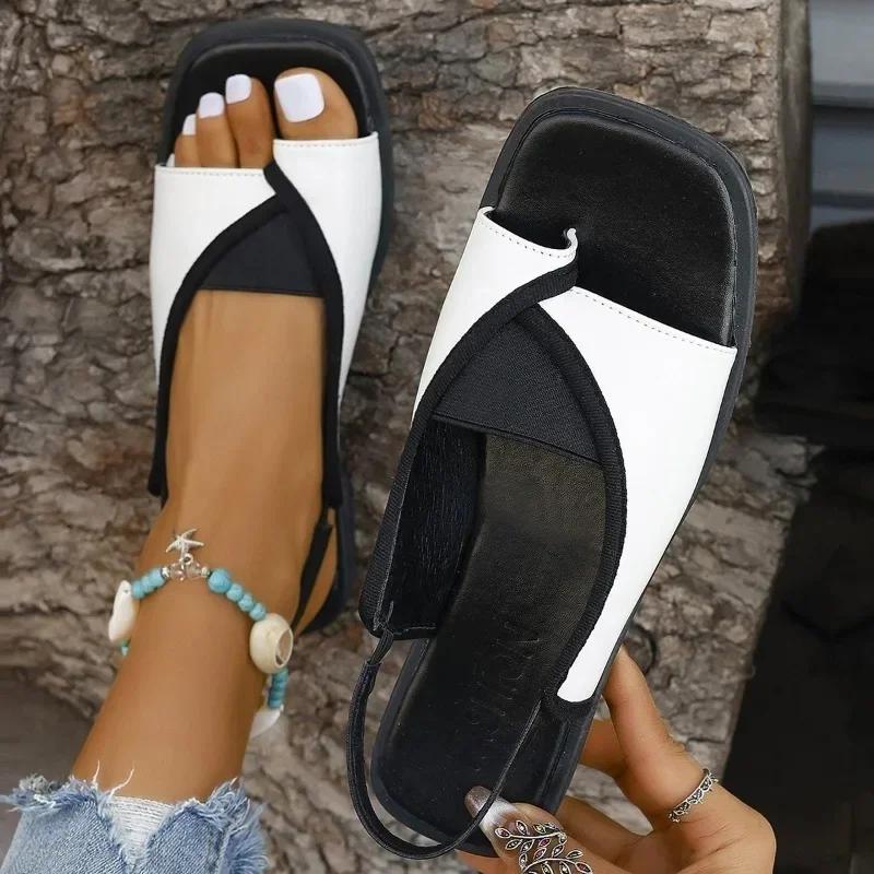 High Quality Fashion Women's Shoes Flip Flop Women's Flat Shoes Buckle Low Heel Back Travel Strap Rubber Sole Sandals