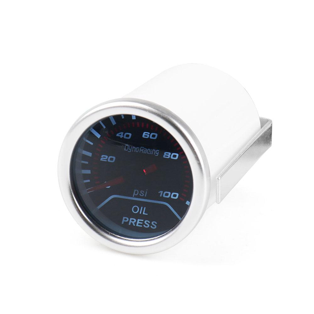 Dynoracing Auto Oil Press Gauge 2" 52mm Oil Pressure Gauge Sensor 0-100 PSI Displaying Car Meter