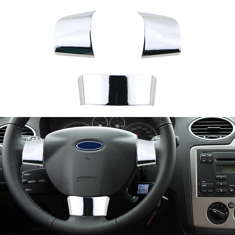 ABS Steering Wheel Panel Cover Trim Sticker for Ford Focus 2 MK2 2005 - 2011 Car-Styling Interior Mouldings Car Stickers