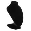 Velvet Necklace Bust Display Stands Pendant Chain Jewelry Rack Black