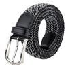 Men Belt Metal Pin Buckle Wide Band Anti-break Solid Color Firm Stitching Great Tougness Waist Strap Male Elastic Belt Pants Jeans Matching