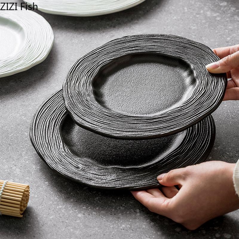 Ceramic Dining Plate Creative Salad Plate Minimalist Western Style Steak Plate Modern Home Kitchen Solid Color Tableware