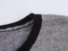 2024 Autumn Women's European & American Style 3D Bow Color Block Round Neck Knit Sweater