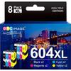 Compatible Ink Cartridge - GPC Image - 604 XL - Pack of 8 - Multi-colors - 500 Pages Black