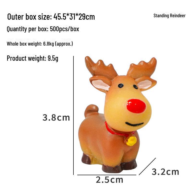 Resin Christmas Ornaments: Santa Claus & Elk Micro Landscape Decorations for Aquarium & New Year