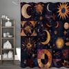 Sun Moon Geometric Collage Shower Curtain, Bathroom Decorative Shower Curtain, Waterproof Shower Curtain with Hooks