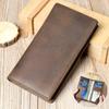 Crazy Horse Leather Men's Long Wallet Head Layer Cowhide Simple Business Wallet Men's Genuine Leather Wallet