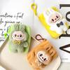 Cartoon Labubu Plush Coin Purse Cute Anime Money Change Pouch Earphone Storage Bag Zipper Wallet Keychain Pendant Kid Gifts
