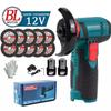 Angle Grinder, 19500 RPM, 12 V, 2 Batteries, 10 Cutting Blades