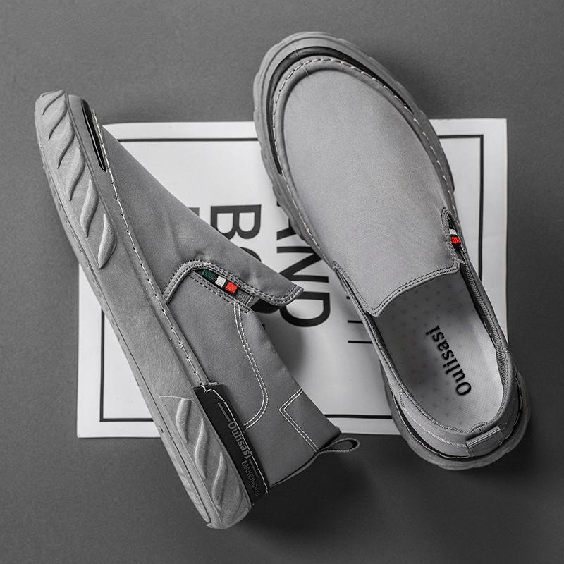 Canvas Loafers for Men Green Ice Silk Casual Shoes High Quality Walking Footwear Breathable Linen Surface Flats Sneakers Male