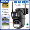 AIOOK Outdoor WiFi CCTV Camera HD 8MP 4K Dual Lens IP Security Camera Color Night Vision IP66 Waterproof ICSEE APP Two-Way Dialogue Remote Viewing