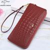 KANGAROO KINGDOM Fashion Women Wallet Genuine Leather Long Zipper Clutch Purse Card Holder Phone Wallet Brand