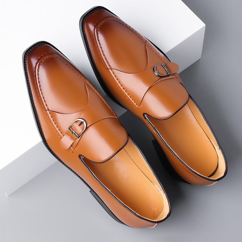 Luxury Trend Designer New Black Brown Patent Leather Casual Shoes For Men Monk Strap Loafers Formal Wedding Dress Homecoming