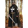 Halloween Medieval Knight Templar Hospitaller Tunic With Hooded Cap Cloak Cosplay Costume Renaissance Surcoat