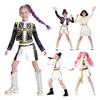 Pop Singers Cosplay Costume Stage Performance Outfits Girl Dance Troupe Attire for Kids Halloween Carnival Costume Party Dress-up