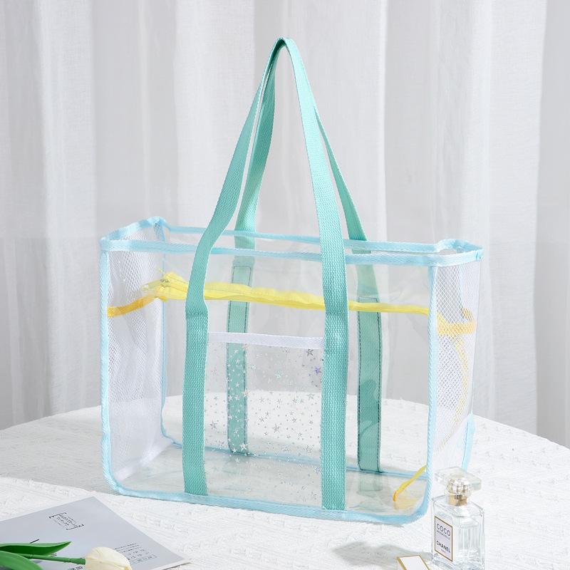 Women Handbag PVC Transparent Travel Bag Large Capacity Storage Bag Convenient Swimming Bag Outdoor Beach Bag Travel Tote
