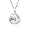 Jiamiaoi Zirconia Pendant Dancing Necklace Swinging CZ Stone Cubic Crystal Silver Jewelry Necklace Accessory Metal Allergy Ins Gift Allergy Stylish