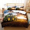 Ultra-Soft Vintage 3D Tractor Print Duvet Cover Set - Hypoallergenic & Fade-Resistant, 3-Piece Bedding (1 Duvet Cover + 2 Pillow