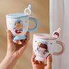 Milk Fufu Mug with Lid Spoon Comics Kids Ceramic Cup High End Couple Water Cup Internet Celebrity Breakfast Cup
