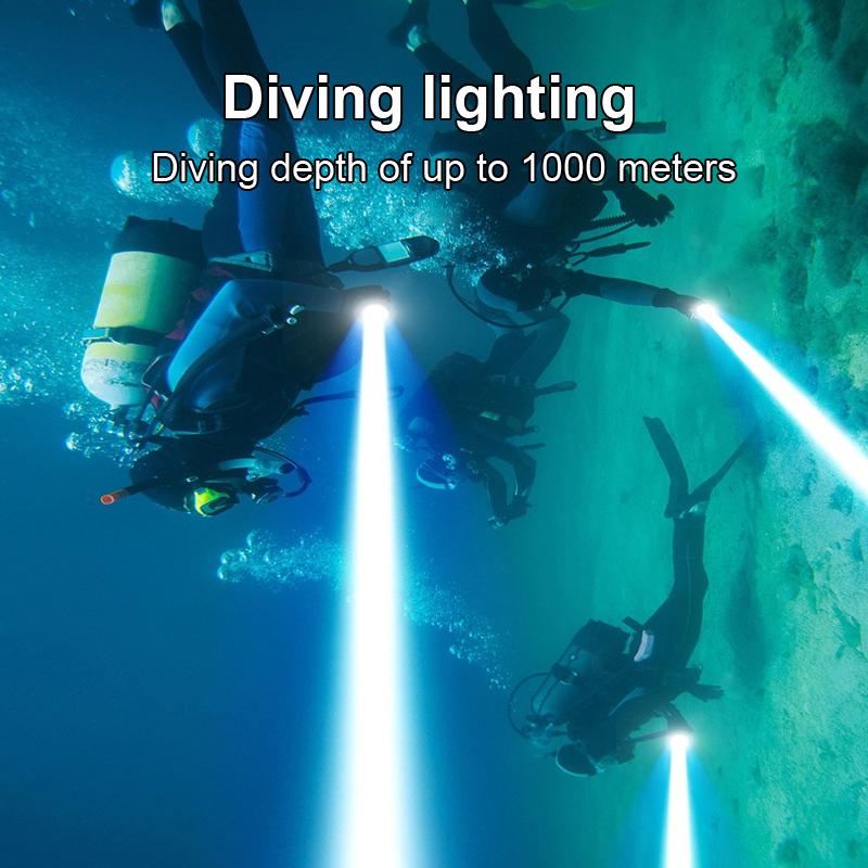 10000LM Powerful LED Diving Flashlight Super Bright XHP360 Professional Underwater Torch IPX8 Waterproof Lamp Use 26650 Battery