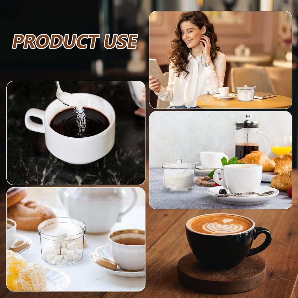 KoMvzyl 4-компонентный настольный прозрачный диспенсер для сахара с крышкой и ложкой, включает бирки, для приправ, конфет, кофе, чая, специй и трав