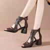 Fashion Soft Sandals Woman ,Summer High Heels Shoes ,Sexy Hollow Out ,Peep Toe ,Rome Style ,Black ,Brown ,Beige ,Dropship
