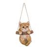 Ubia Brown Tabby Cat Hanging Ornament, 10.2 X 9.8 X 14.6 Cm, Doll Figurine, Animal Ornament, Garden Decor, Cat, H16539-1