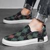 Fashion Branded Casual Loafers Men Designer Print Men Canvas Shoes Comfortable Slip-On Flat Sneakers Men Luxury Skateboard Shoes