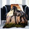 Horse Galloping Blanket Animal Flannel Blankets 3D Art Decor Print Blankets White Horse Blanket Cover Sofa Beds Throw Blankets