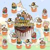 Paper Happy Birthday Capybara  Banner Cartoon Capybara Balloons Gifts Cake Topper