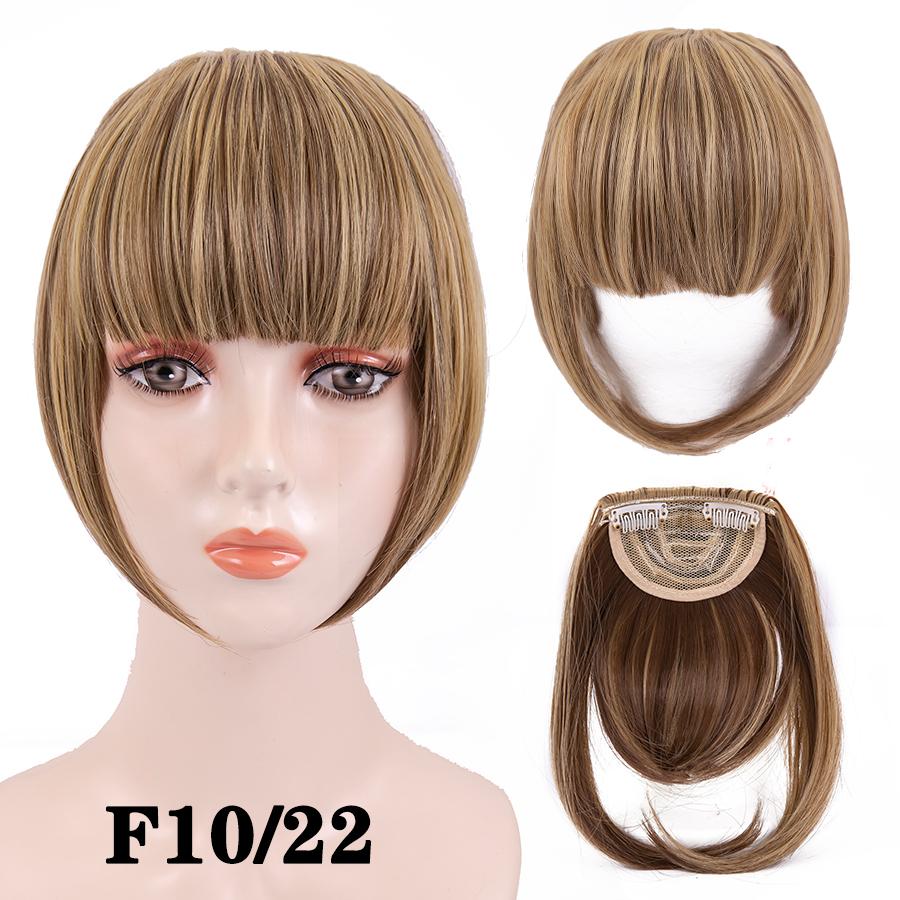 Fringe Bangs Synthetic Hair Extensions Clip In Bangs 6 Inch Short Straight Hairpiece Front Neat Bang Two Side Blonde