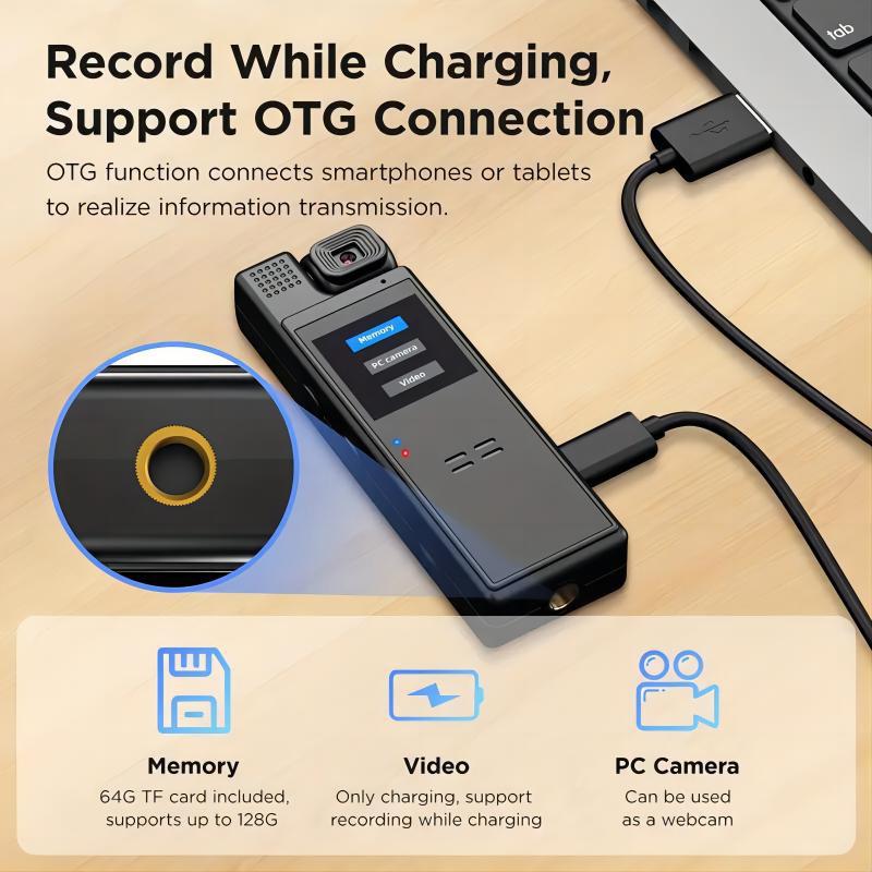 Smart Recorder - 180 Degree Rotatable Lens, Handheld Pocket Camera, USB Charging, Perfect Gift for Holidays and Birthdays (SD Card Not Included)