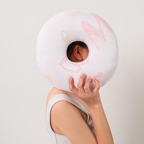 Подушка для пирсинга уха для спящих на боку Мягкая подушка-пончик с отверстием для облегчения боли в ухе, пролежней O-образная подушка для сна на боку для взрослых