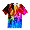Kids T-Shirts 3D Print Flame Lightning Pattern Round Neck T-Shirts Casual Boys Girls Tops Kids T-Shirts