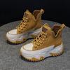 Leather Inner Height Increase Dad Shoes Women's Sports and Leisure Shoes Versatile Thick-soled Medium-top Women's Shoes